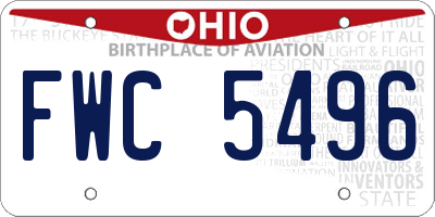 OH license plate FWC5496