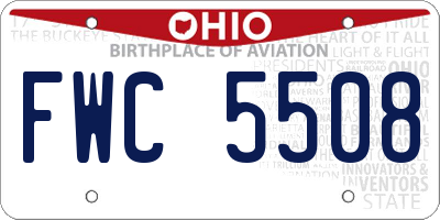 OH license plate FWC5508