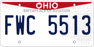 OH license plate FWC5513