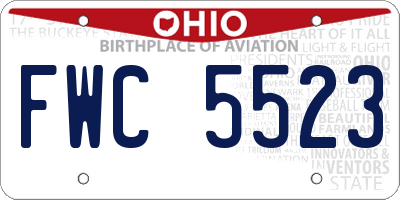 OH license plate FWC5523