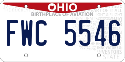 OH license plate FWC5546