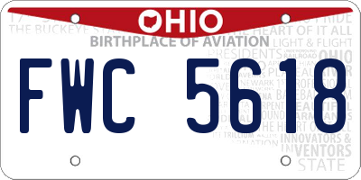 OH license plate FWC5618