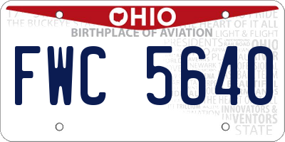 OH license plate FWC5640