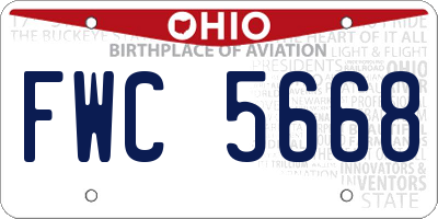 OH license plate FWC5668