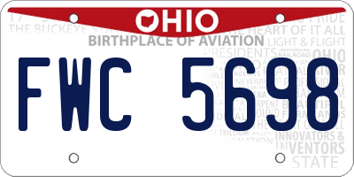 OH license plate FWC5698