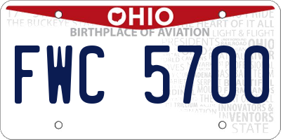 OH license plate FWC5700
