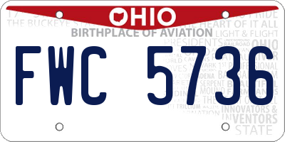 OH license plate FWC5736