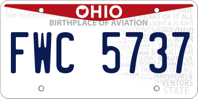 OH license plate FWC5737
