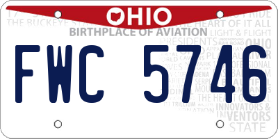 OH license plate FWC5746