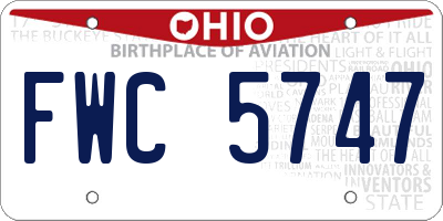 OH license plate FWC5747
