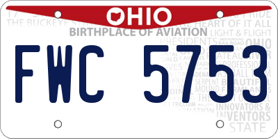 OH license plate FWC5753