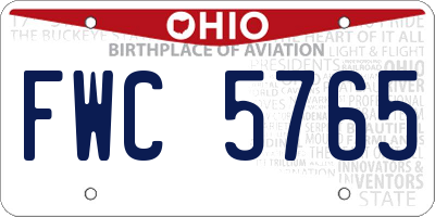OH license plate FWC5765
