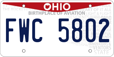 OH license plate FWC5802