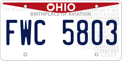 OH license plate FWC5803