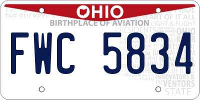 OH license plate FWC5834