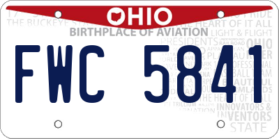 OH license plate FWC5841