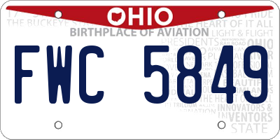 OH license plate FWC5849