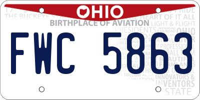 OH license plate FWC5863