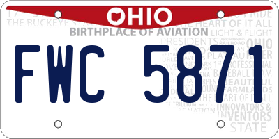OH license plate FWC5871