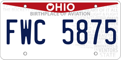 OH license plate FWC5875