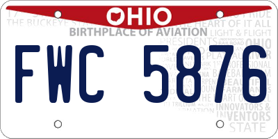 OH license plate FWC5876