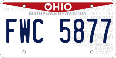 OH license plate FWC5877