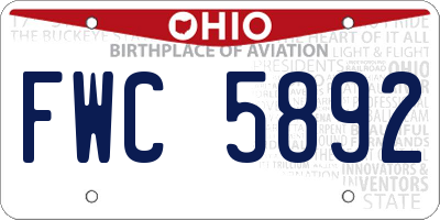 OH license plate FWC5892