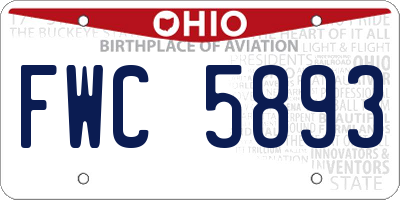 OH license plate FWC5893