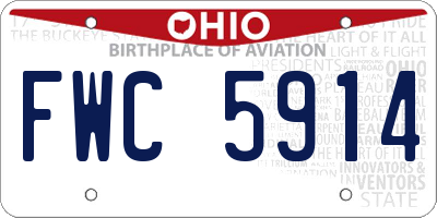 OH license plate FWC5914