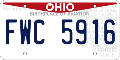 OH license plate FWC5916