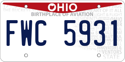 OH license plate FWC5931