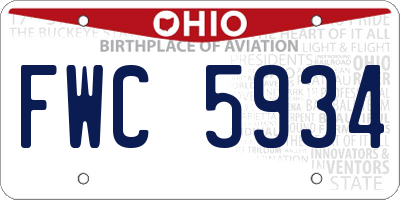 OH license plate FWC5934