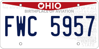 OH license plate FWC5957