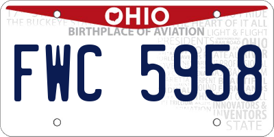 OH license plate FWC5958