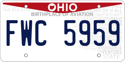 OH license plate FWC5959