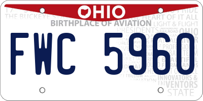 OH license plate FWC5960
