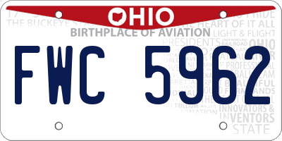 OH license plate FWC5962