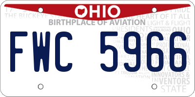 OH license plate FWC5966