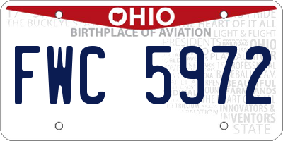 OH license plate FWC5972