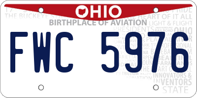 OH license plate FWC5976