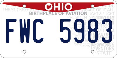 OH license plate FWC5983
