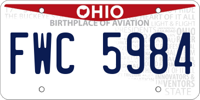 OH license plate FWC5984