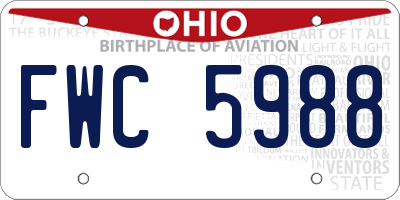 OH license plate FWC5988
