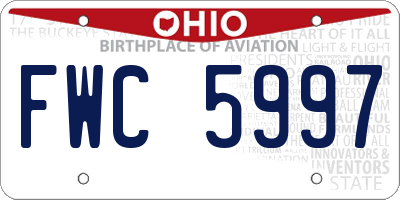 OH license plate FWC5997