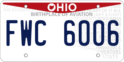 OH license plate FWC6006