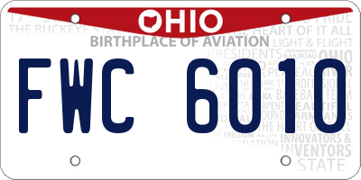 OH license plate FWC6010