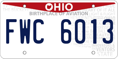 OH license plate FWC6013