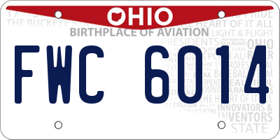 OH license plate FWC6014