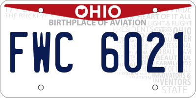 OH license plate FWC6021