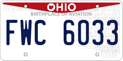 OH license plate FWC6033